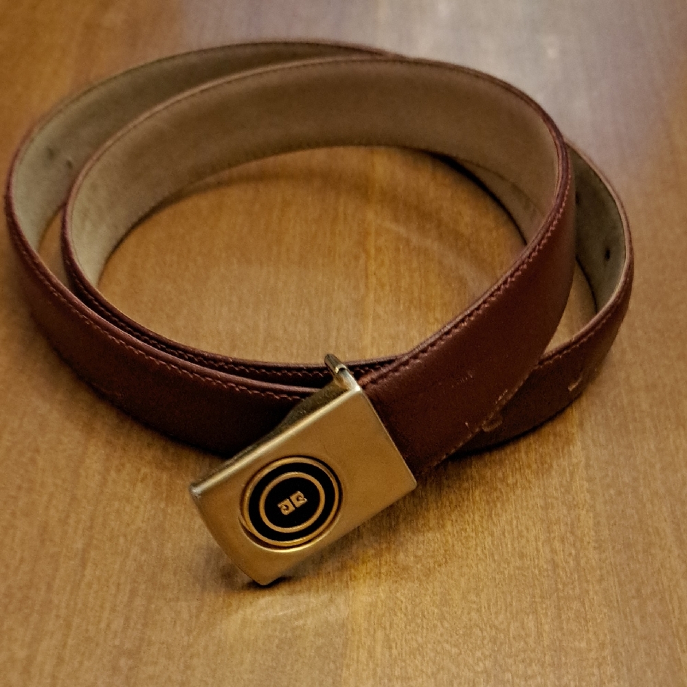 Deep Red Leather Belt